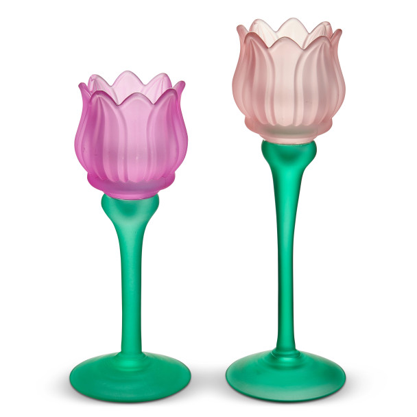 Raz 8.75" Tulip Votive Candle Holders Spring Home Decor 4671298
