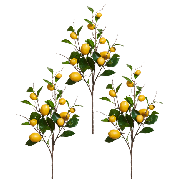Raz 36" Set of 3 Lemon Spray Floral Decoration F4602250