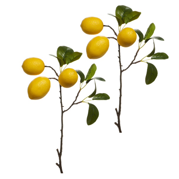 Raz Set of 2 20" Lemon Spring or Summer Spray F4615306 -2