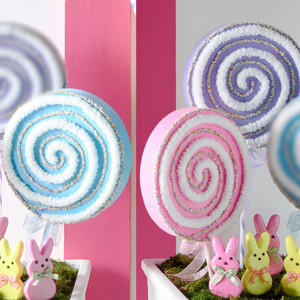 Raz Set of 3 27" Sprinkle Large Lollipop Stem Easter Decoration F4616078