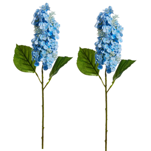 Raz Set of 2 25" Real Touch Blue Cone Hydrangea Stem Spring Decor F4622749