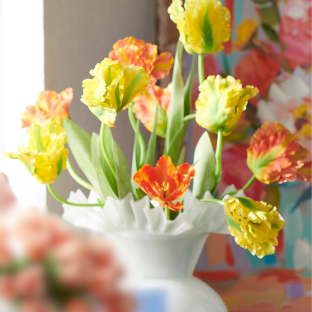 Raz Orange or Yellow Set of 3 28" Real Touch Parrot Tulip Stem Spring or Summer Decoration F4624592