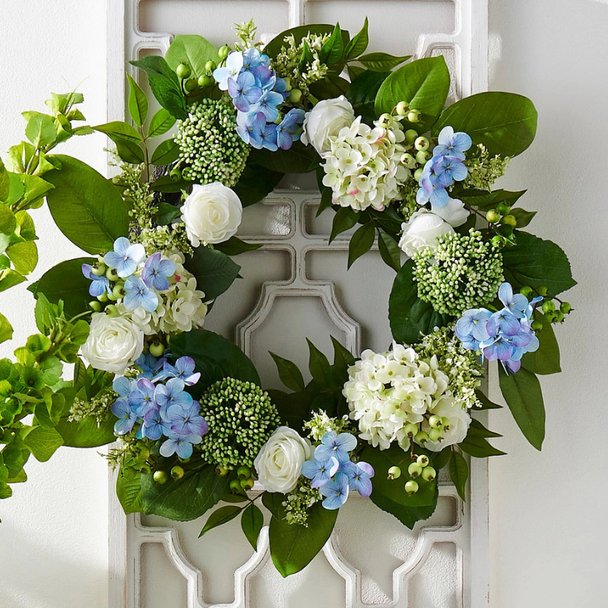 Raz 24" Garden Society Hydrangea Spring Wreath W4602281