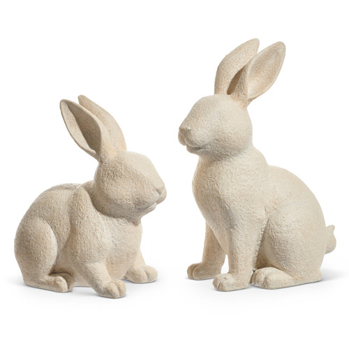 Raz 8.5" White Easter Bunnies Figure 4511061