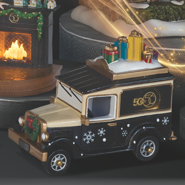 Department 56 Snow Village 50th Anniversary Village Express Van Figure 6018457