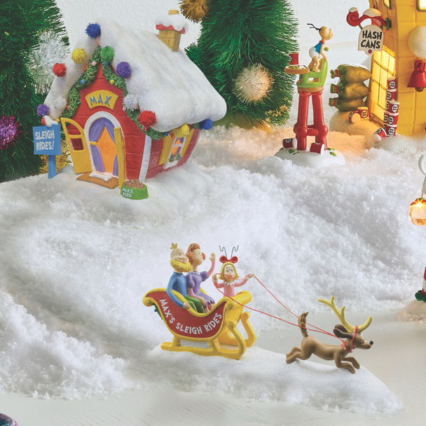 Department 56 Grinch Village Max's Sleigh Rides Building and Figure 6018383