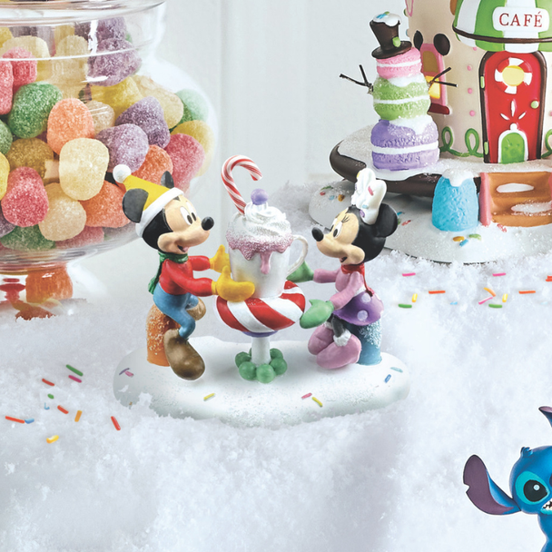 Department 56 Disney Christmas Village A Cocoa With A Cutie! Mickey and Minnie Figure 6018337
