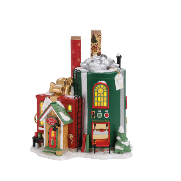 Department 56 North Pole Village First Edition Wrapping Paper Factory Building 6018362FE -5