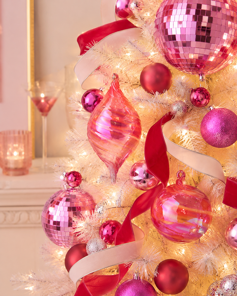 Raz 5" Pink Blown Glass Christmas Ornament 4424648 