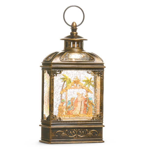Raz 9" Nativity Lighted Water Lantern Christmas Decoration 4500779