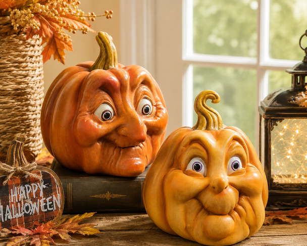 Raz 10.5" or 12" Pumpkin Head Halloween Decoration-2