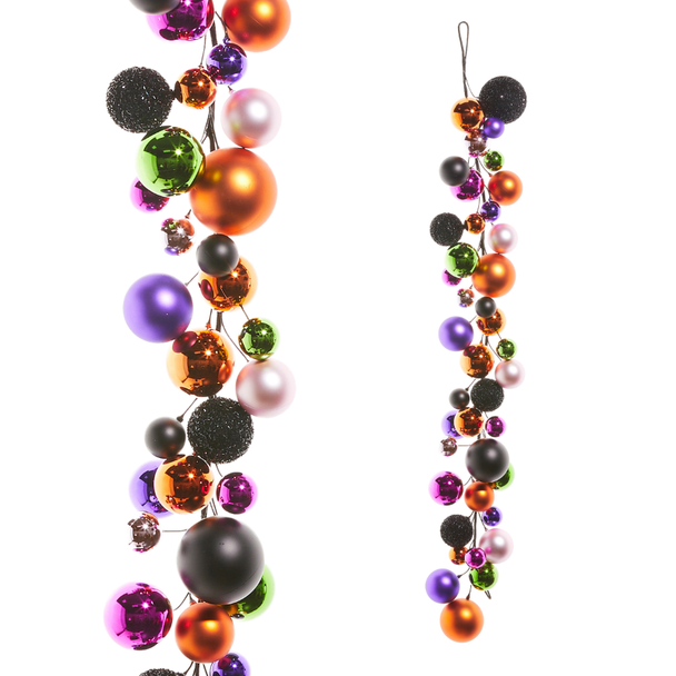Raz 4' Multicolor Ball Halloween Garland G4533544