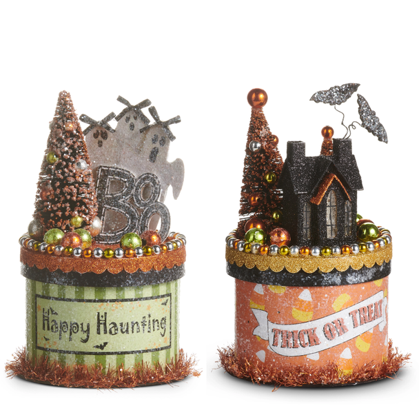 Raz 8" Ghost Box or Haunted House Box Halloween Decoration