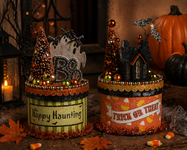 Raz 8" Ghost Box or Haunted House Box Halloween Decoration-2