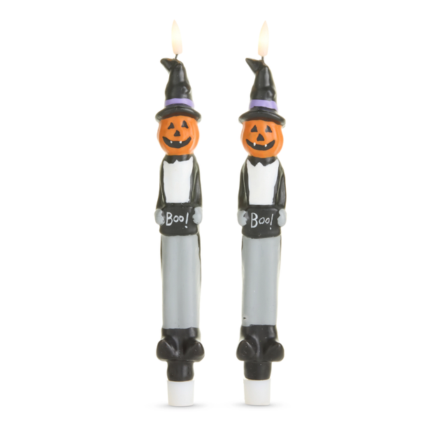 Raz 10.25" Pumpkin Butler Halloween Taper Candle 4620557