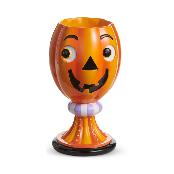 Raz 9.75" Jack-O-Lantern Candy Dish or Vase Halloween Decoration -2