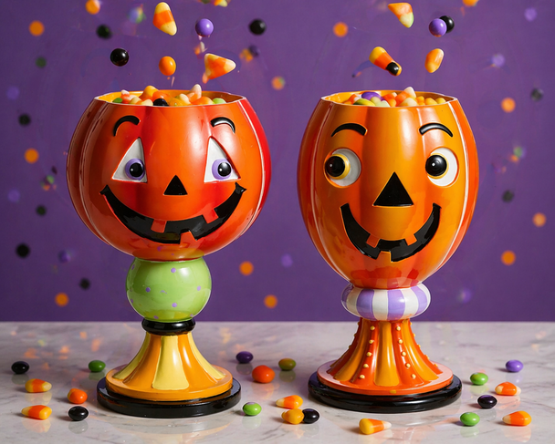 Raz 9.75" Jack-O-Lantern Candy Dish or Vase Halloween Decoration-4