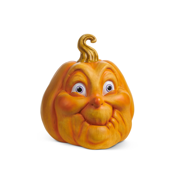 Raz 12" Pumpkin or 11.5" Gourd Old Man Face Halloween Decoration -3