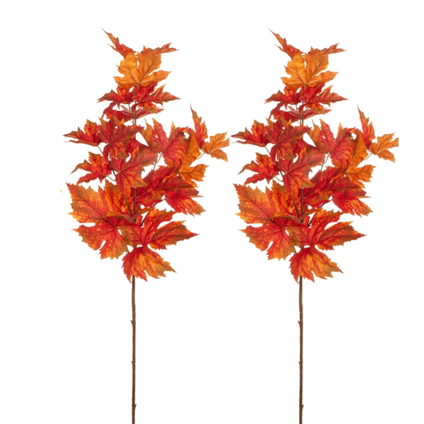 Raz Set of 2 40" Fall Leaf Spray Halloween Spray F4602396 -3