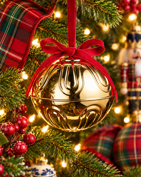 Raz 4" Gold Bell Christmas Ornament 4613633-2