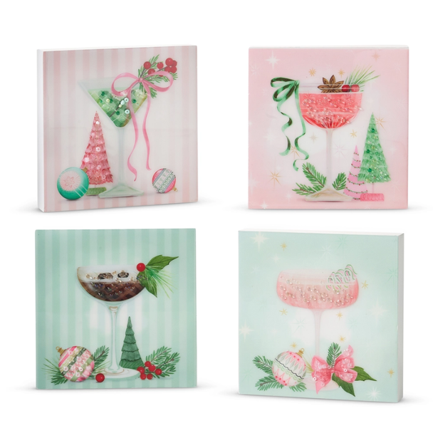 Raz 6" Mix and Mingle Block Christmas Sign Decoration 4616376 -2