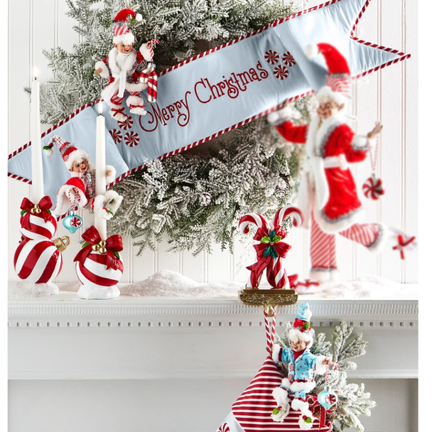 Raz 9" My Merry Snowman Pajama Posable Elf Christmas Ornament 4602317