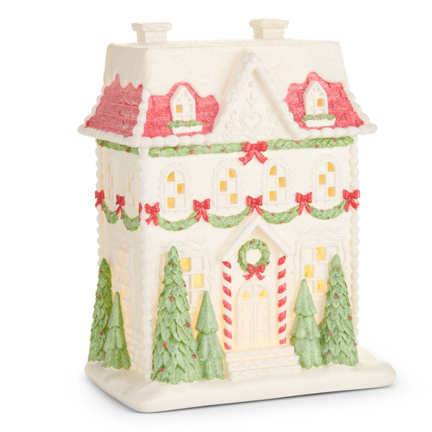 Raz 12" or 16" Lighted Snow Covered House Christmas Decoration -3