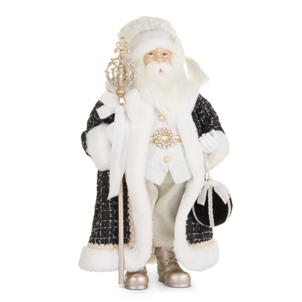 Raz 20.25" Baubles and Bow Santa Christmas Figure 4610477-2