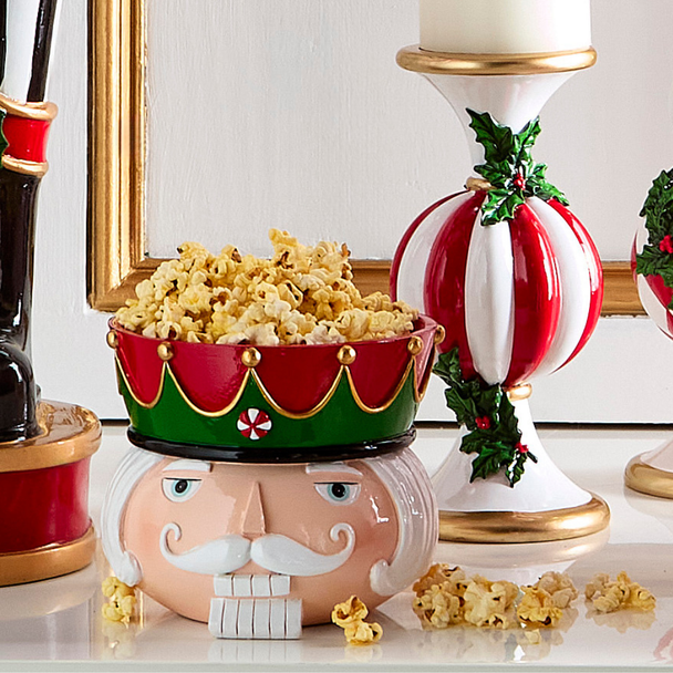 Raz 6.5" Nutcracker Head Container Christmas Decoration 4611619