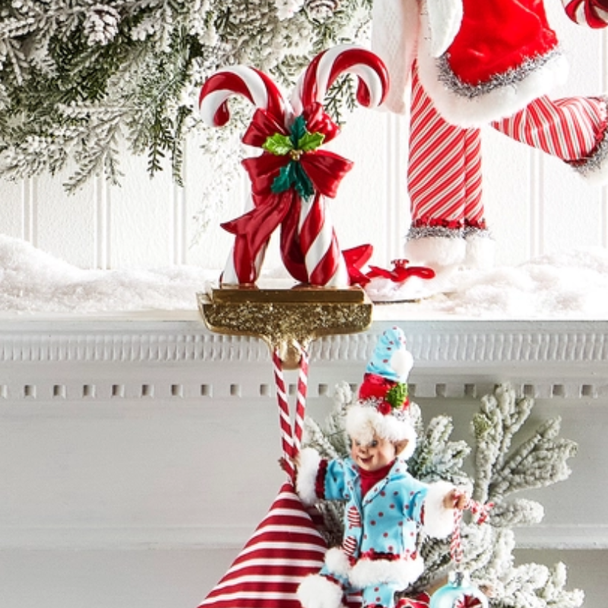 Raz 8" Candy Cane Christmas Stocking Holder 4611621