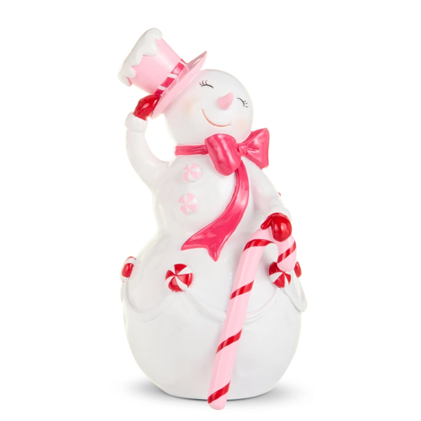 Raz 12" Pink Candy Snowman Christmas Decoration 4611667 -3