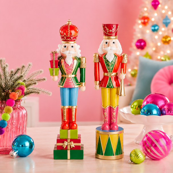 Raz 19.5" Set of 2 Jingle Bright Nutcrackers Christmas Figures 4611750
