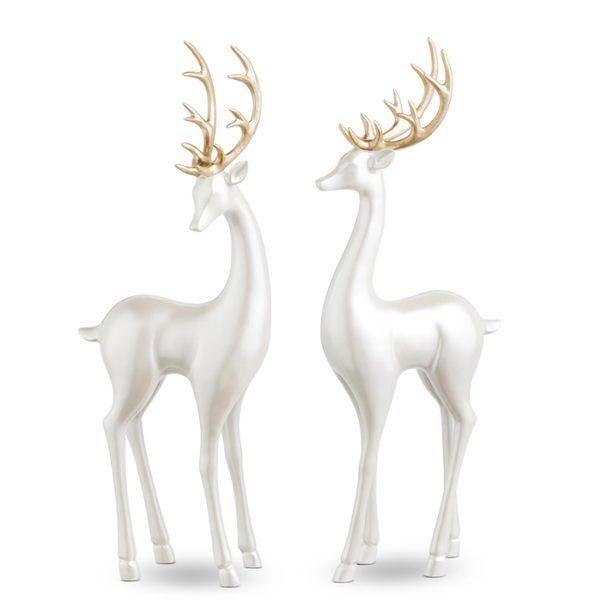 Raz 16.25" Pearl Deer Christmas Decoration 4612171