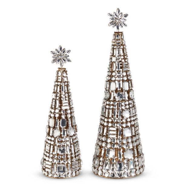 Raz 18.25" Gold Jeweled Trees Christmas Decoration 4613563