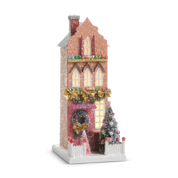 Raz 12" Multicolored Lighted Paper House Christmas Decoration 4615533 -2