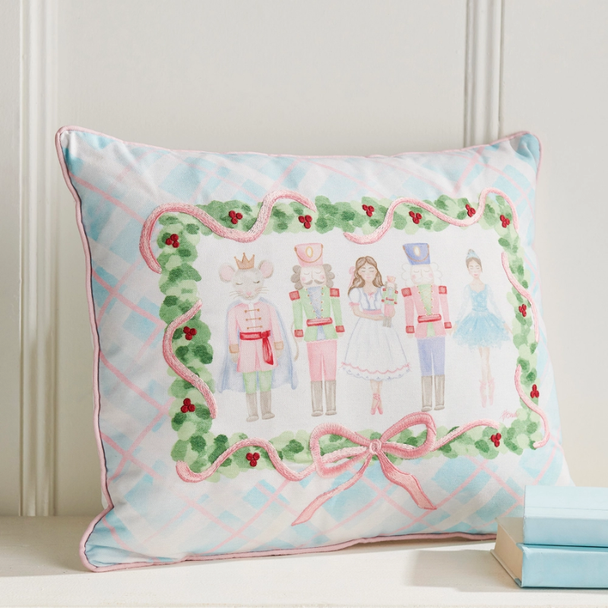 Raz 20" Pastel Nutcracker Ballet Pillow Christmas Decoration 4615804