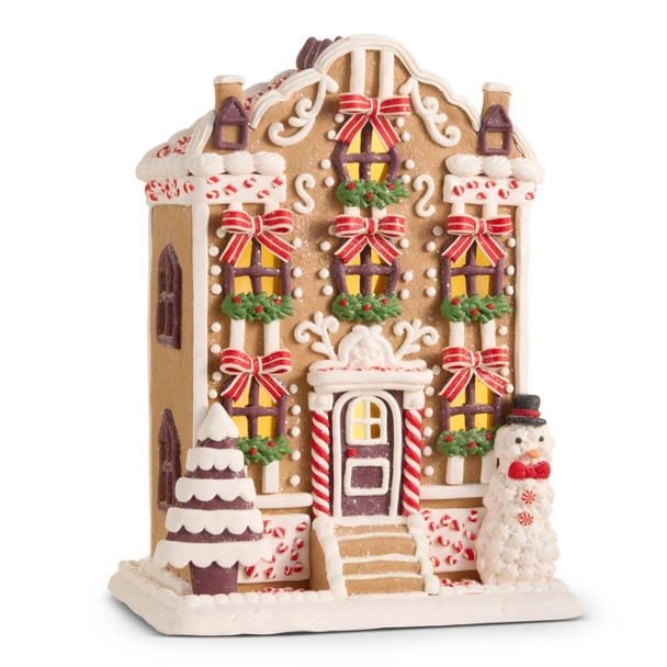 Raz 11" Gingerbread Lighted Townhouse Christmas Decoration 4616214