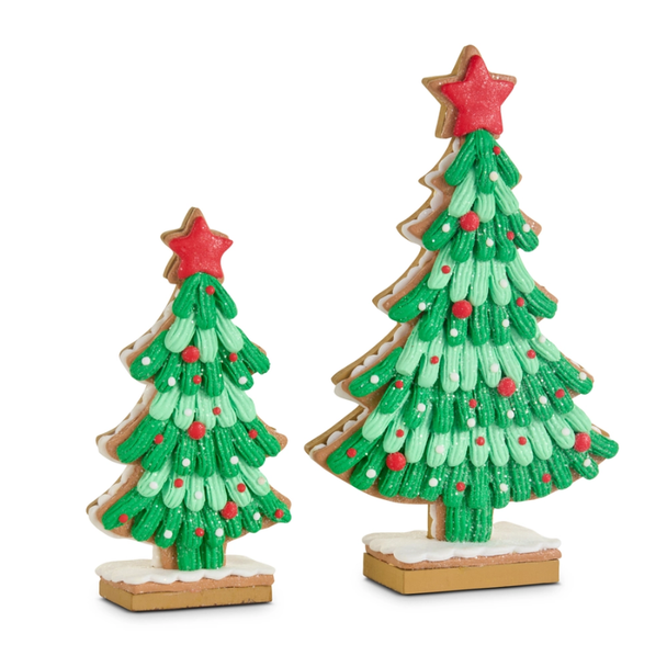 Raz 11" Green and Pink Icing Trees Christmas Decoration 4616425