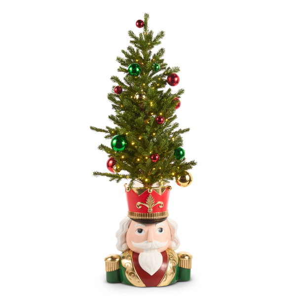 Raz 46" Nutcracker Tree Stand with Lighted Tree Christmas Decoration 4617746