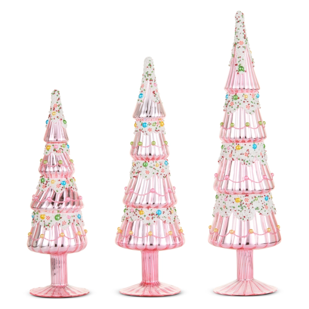 Raz 15.5" Pink Sprinkle Trees Christmas Decorations 4623127