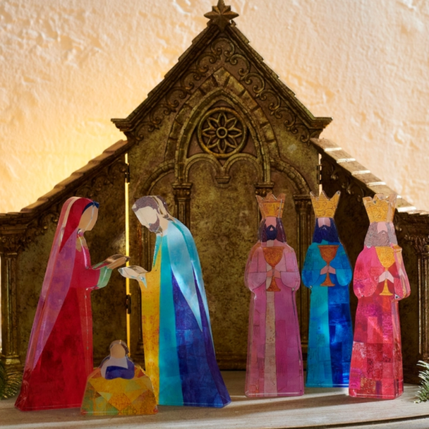 Raz 6" Night of the Kings Acrylic Cut Out Christmas Nativity Scene 4628052