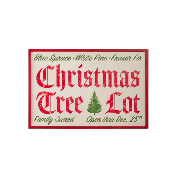 Raz Christmas Tree Lot or Sleigh Rides Christmas Wall Art Sign -3