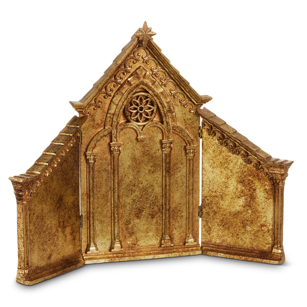 Raz 12" Gold Folding Creche Christmas Home Decoration 4630516