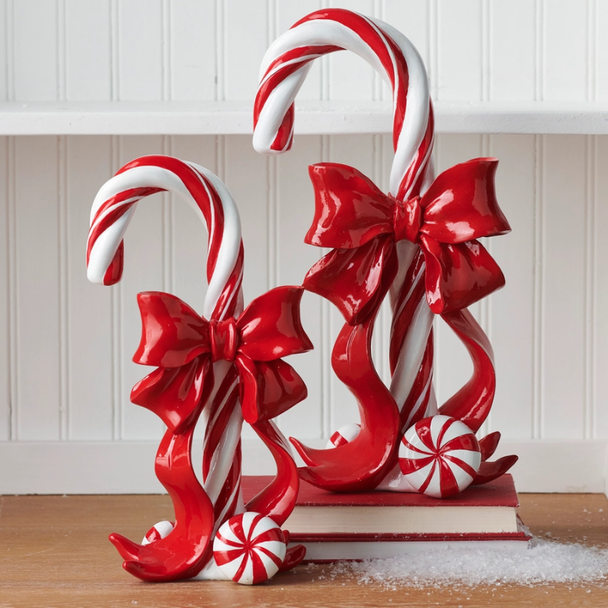 Raz 12" or 14" Standing Red and White Candy Cane Christmas Figure