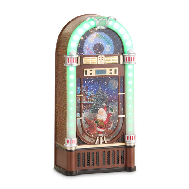 Raz 13" Animated Musical Santa's Choir Lighted Water Jukebox Christmas Decoration 4631611