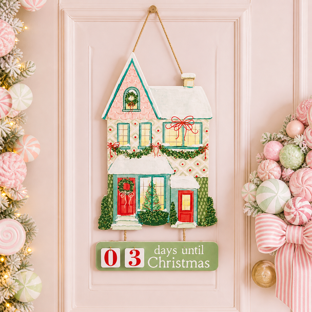 Raz 19" Snowflake Lane Christmas Count Down Christmas Sign 4636550-2