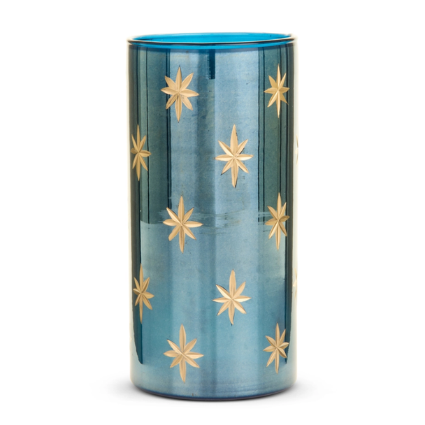 Raz 3.5", 5", or 8" Etched Blue Star Container Christmas Decoration -5