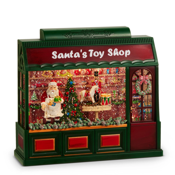Raz 9.5" Jolly Lighted Water Toy Shop Christmas Decoration 4640526