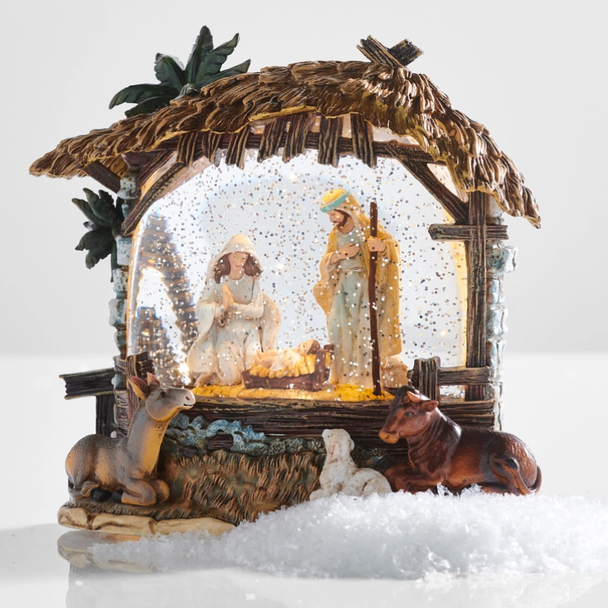 Raz 8.5" Nativity Lighted Water Lantern Christmas Decoration 4640586