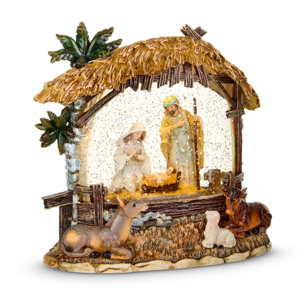 Raz 8.5" Nativity Lighted Water Globe Christmas Decoration 4640586-2